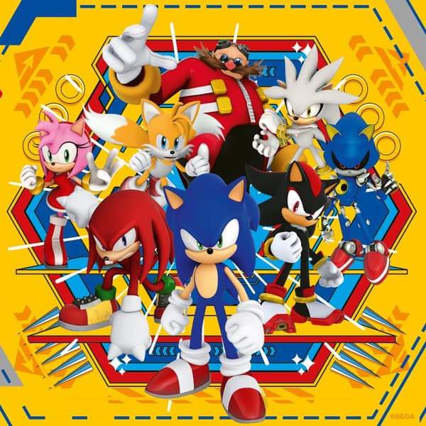 Pussel Sonic Core 3x49 bitar, Ravensburger