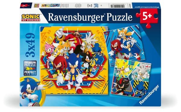 Pussel Sonic Core 3x49 bitar, Ravensburger