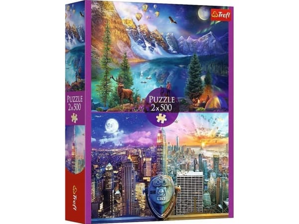 Trefl PUZZLE 2x500 Tur rundt Amerika 37500