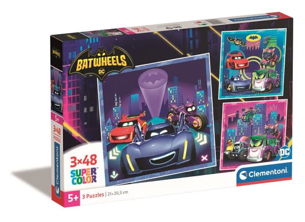 Puslespill 3x48 brikker Batwheels, Clementoni