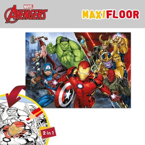 Barnpussel The Avengers Dubbelsidig 108 Delar 70 x 1,5 x 50 cm (6 antal)