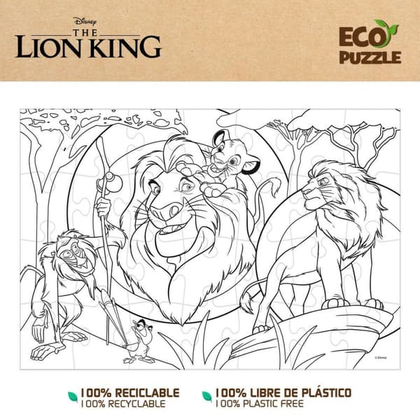 Barnpussel The Lion King Dubbelsidig 24 Delar 70 x 1,5 x 50 cm (12 antal)