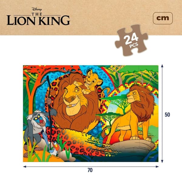 Barnpussel The Lion King Dubbelsidig 24 Delar 70 x 1,5 x 50 cm (12 antal)