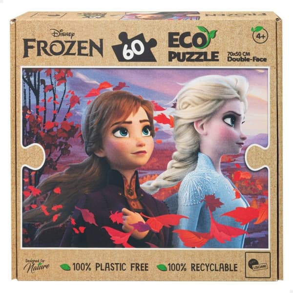 Børne Puslespil Frozen Dobbeltsidet 60 Dele 70 x 1,5 x 50 cm (12 enheder)