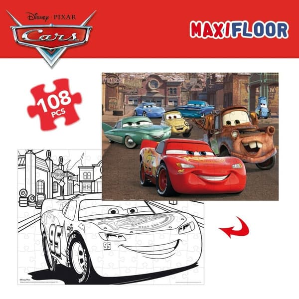 Lasten palapeli Cars Kaksipuolinen 108 Kappaletta 70 x 1,5 x 50 cm (6 osaa)