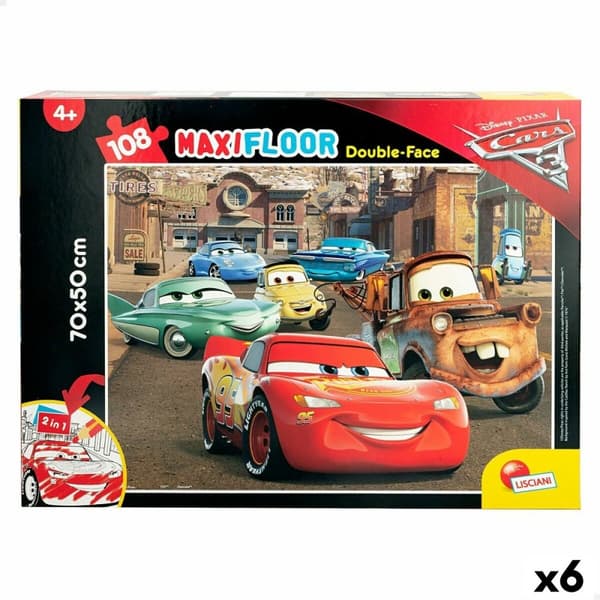 Lasten palapeli Cars Kaksipuolinen 108 Kappaletta 70 x 1,5 x 50 cm (6 osaa)