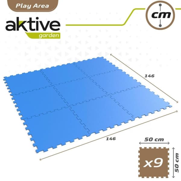 Lasten palapeli Aktive Sininen 9 Kappaletta Eva-kumi 50 x 0,4 x 50 cm (4 osaa)