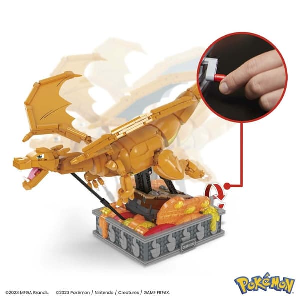Konstruktionssats Pokémon Mega Construx - Motion Charizard 1664 Delar