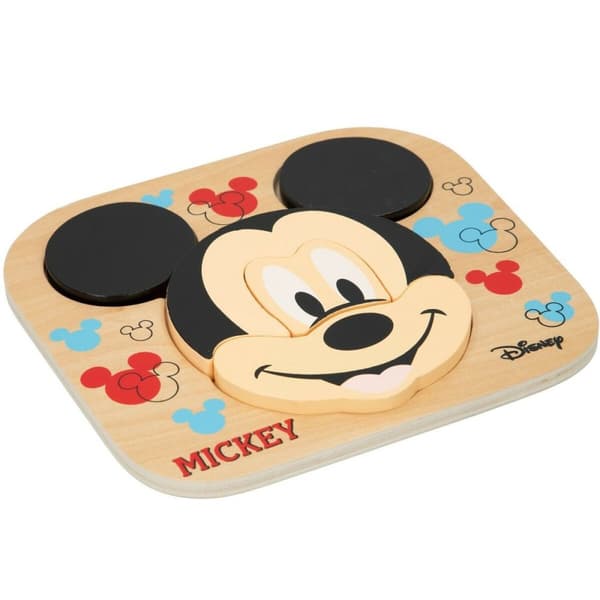 Børne Puslespil af Træ Disney Mickey Mouse + 12 måneder 6 Dele (12 enheder)