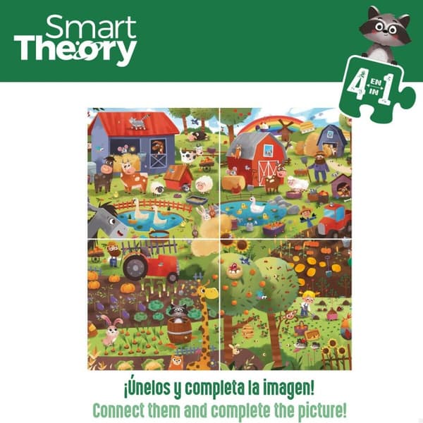 Børne Puslespil Colorbaby 4-i-1 174 Dele Gård 68 x 68 cm (6 enheder)