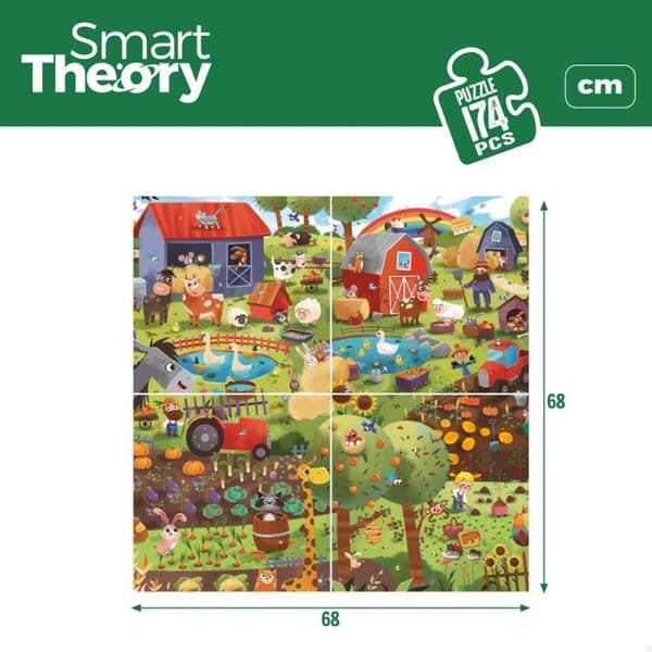Børne Puslespil Colorbaby 4-i-1 174 Dele Gård 68 x 68 cm (6 enheder)