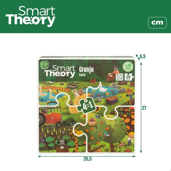 Barnepuslespill Colorbaby 4-i-1 174 Deler Gård 68 x 68 cm (6 enheter)