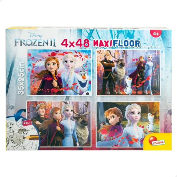 Barnepuslespill Frozen Dobbeltsidig 4-i-1 48 Deler 35 x 1,5 x 25 cm (6 enheter)
