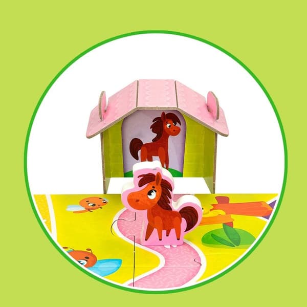 Barnepuslespill Lisciani Giochi 48 x 1 x 36 cm Gård 12 Deler 27 Deler (6 enheter)