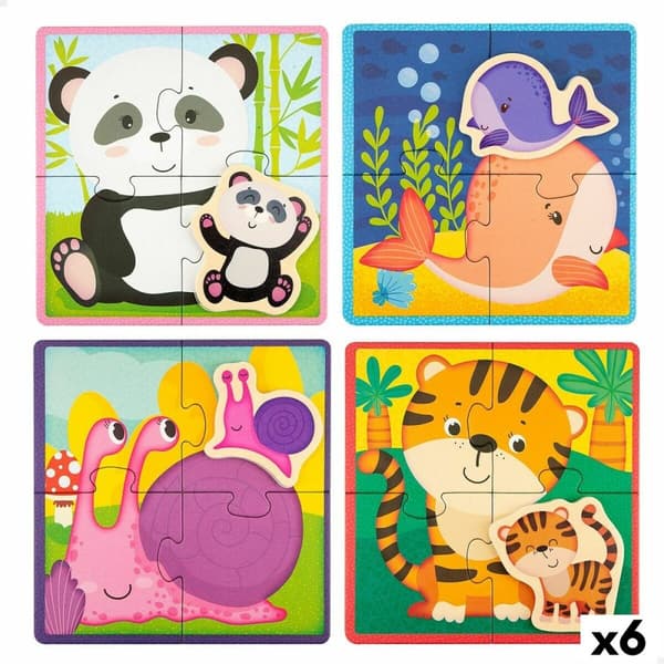 Lasten palapeli Lisciani Giochi 16 x 1 x 16 cm eläimet 16 Kappaletta (6 osaa)