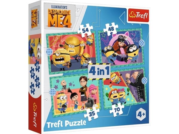 Trefl PUZZLE 4in1 Crazy Minions 34648