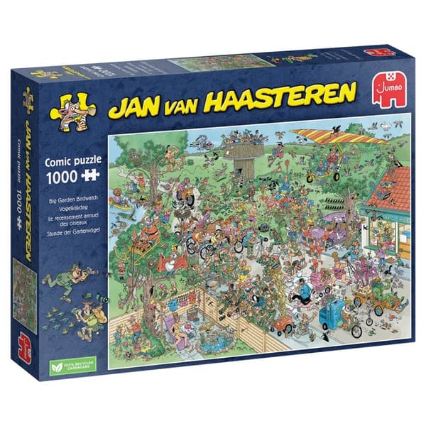 Jan Van Haasteren Big Garden Birdwatch Puslespil med 1000 brikker