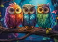Miniatyrbilde 1 av 2: Castorland Puzzle 300 Three Little Owls CASTOR