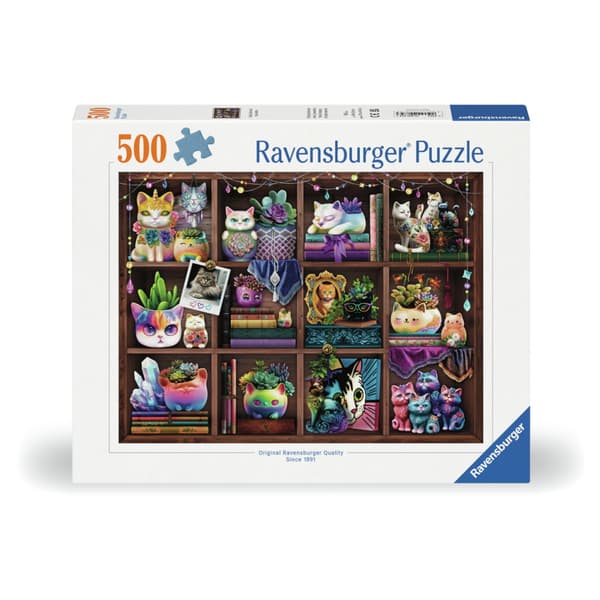 Ravensburger: Cubby Cats and Succulents 500 Brikker