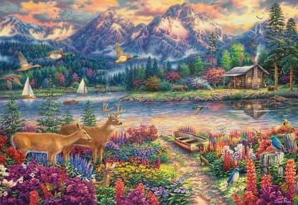 Puzzle 1500 elementtejä Kevätvuoren majesteetti