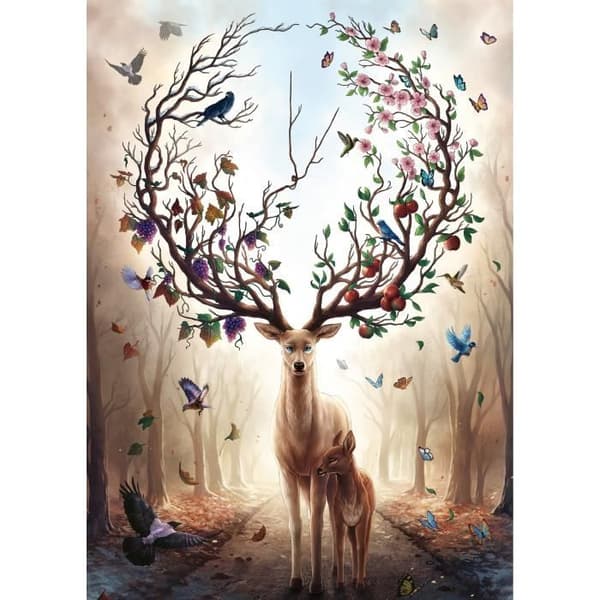 1000 bitar Fantasy Deer Pussel, Vuxna och barn från 14 år och uppåt, Högkvalitativt pussel, 12000459, Ravensburger