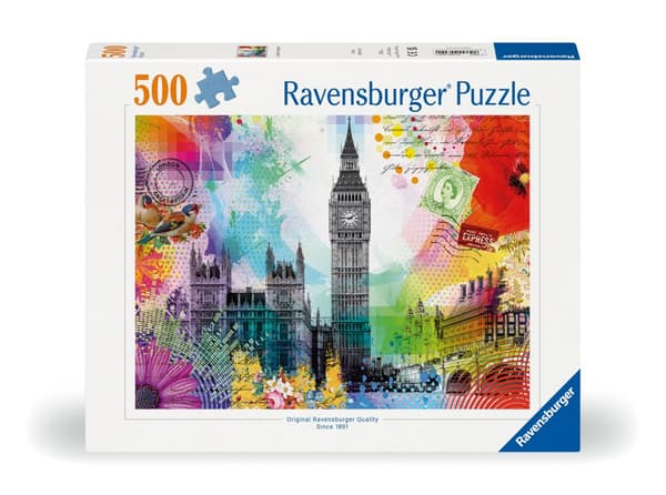 London Postkort Puslespill 500 brikker, Ravensburger
