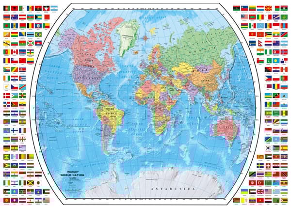 Pussel Political World Map 1000 bitar, Ravensburger