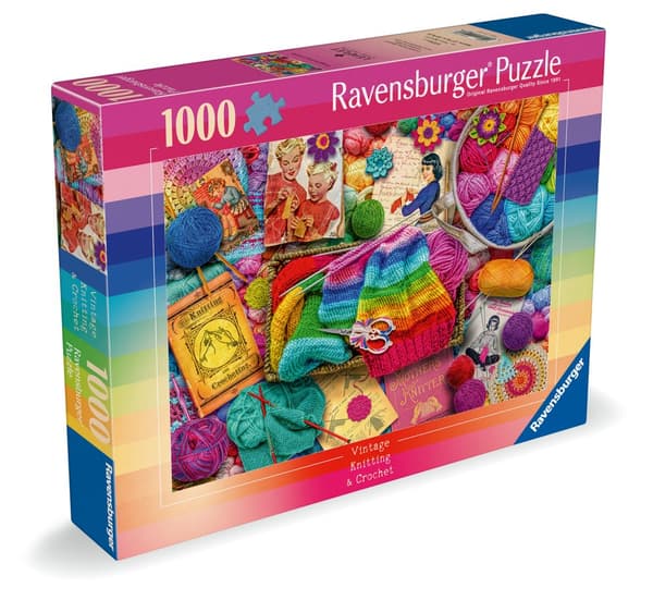 Vintage Knitting & Crochet Pussel 1000 bitar, Ravensburger
