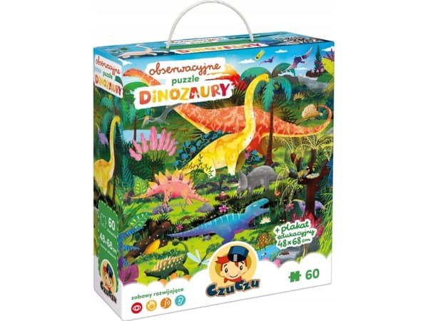 Dėlionė CzuCzu Observational puzzle Dinosaurs 60 pieces educational poster ZA5559