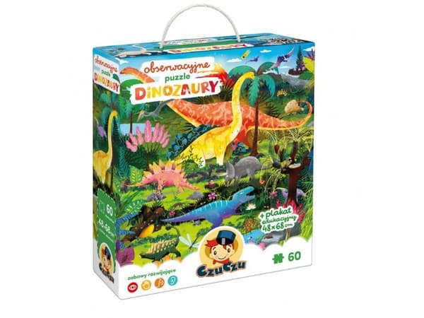 Dėlionė CzuCzu Observational puzzle Dinosaurs 60 pieces educational poster ZA5559