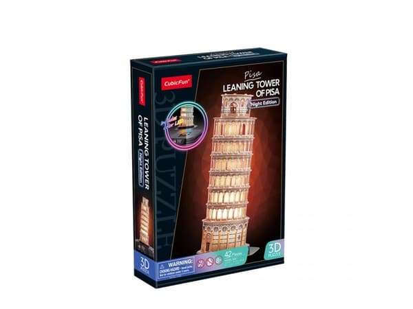 Cubic Fun Puzzle 3D LED skjeve tårn i Pisa (nattversjon)