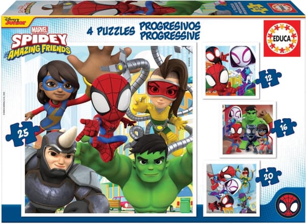 Educa Spidey&Amazing Friends pussel, 12-16-20-25 bitar