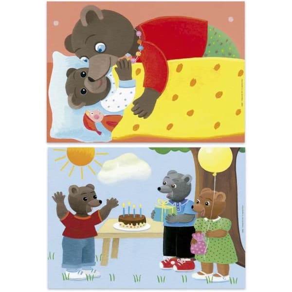 Pussel - EDUCA - Little Brown Bear: Set med 2 pussel med 20 bitar för barn från 4 år