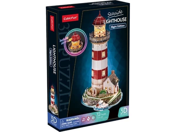 Cubic Fun 3D-pussel 72 bitar Lighthouse nattversion