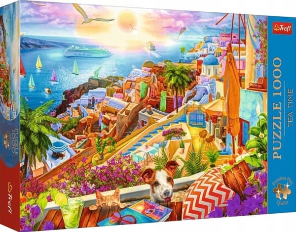Trefl Puzzle 1000 elementtiä Premium Plus laatu vierailulla Santorinilla