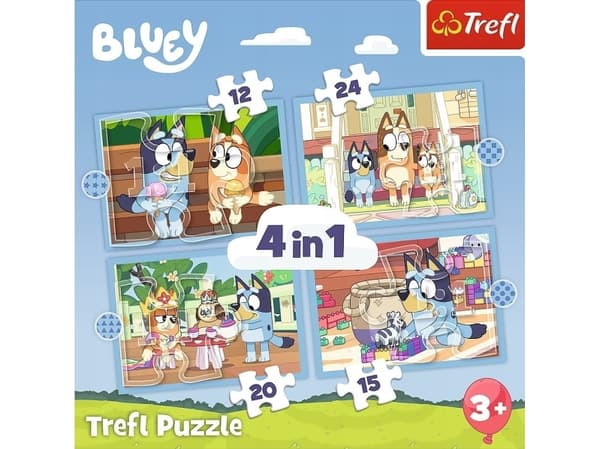 Trefl PUZZLE 4in1 Bluey och hans värld 34637