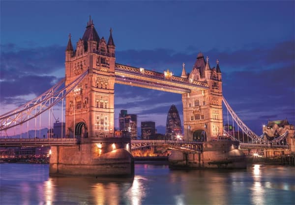 Clementoni 1000 stk CB høykvalitets samling Tower Bridge om natten