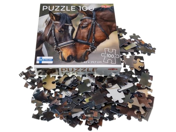 Tactic Puzzle Lovers Horses in Love 100 stk puslespill, 100 stk, Dyr