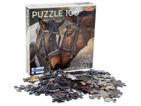 Tactic Puzzle Lovers Horses in Love 100 stk puslespill, 100 stk, Dyr