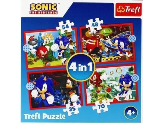 Trefl Sonic The Hedgehog The adventures of Sonic, 54 styck, Videospel, 4 År