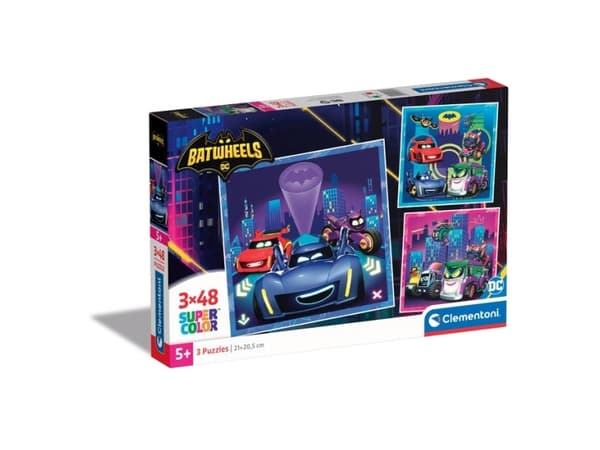Clementoni palapeli 3x48 palaa Batwheels-pyörät