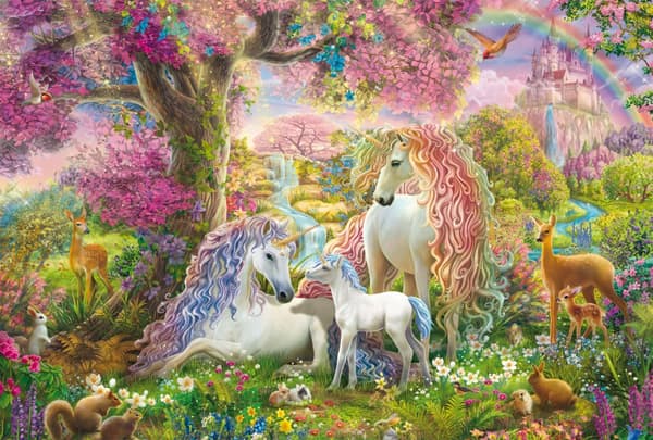 Pussel Blommor och unicorn 150 bitar, Schmidt