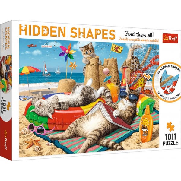 Trefl Puzzle Hidden Shapes: 1000 Kattes Ferier puslespil