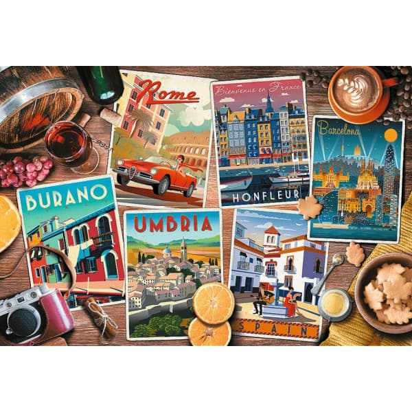 Trefl Puzzle 1500 – Rejse rundt i Europa puslespil, 1500 brikker