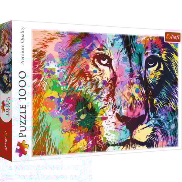 Trefl Puzzle 1000 Farverig Løve puslespil, 1000 brikker