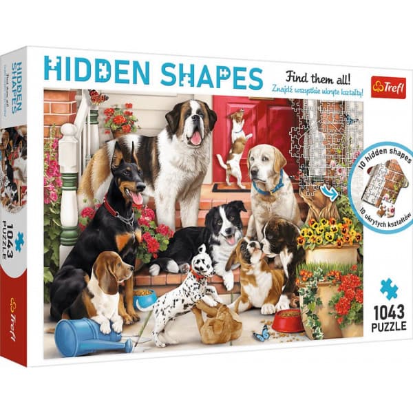 Trefl Puzzle Skjulte former: 1000 Hundevenner puslespil