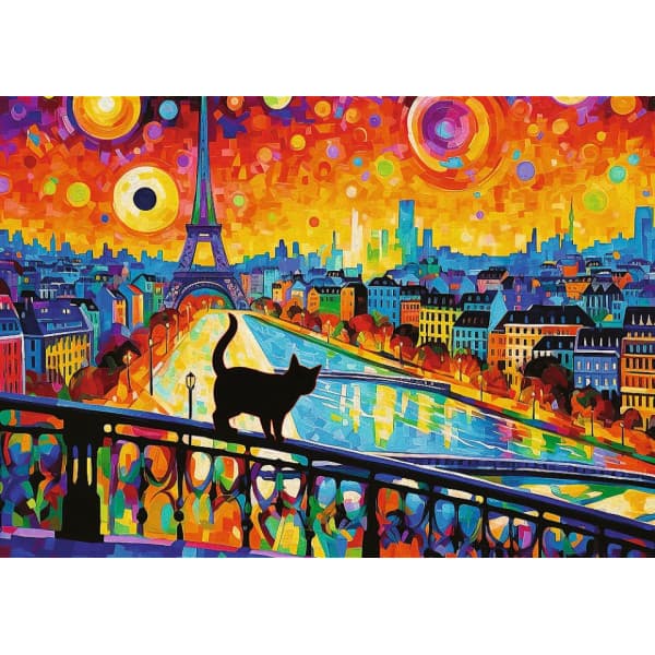 Trefl Puzzle 1000 – Kat i Paris puslespil, 1000 brikker