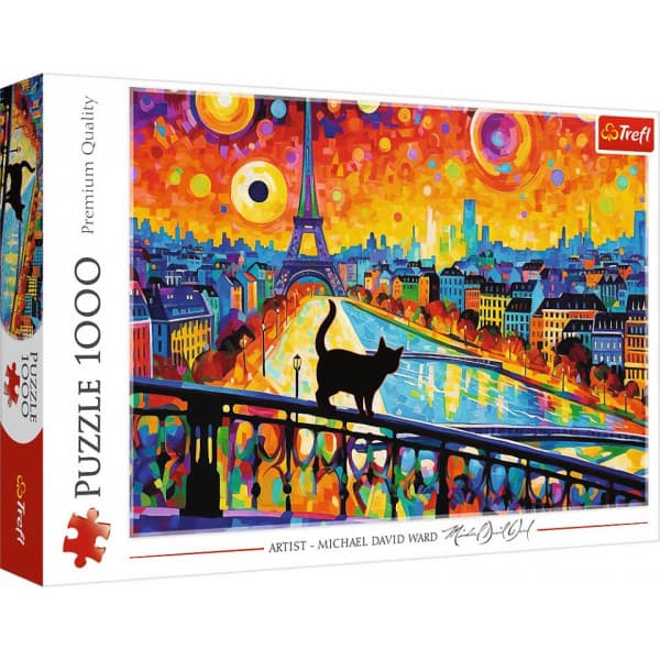 Trefl Puzzle 1000 – Kat i Paris puslespil, 1000 brikker