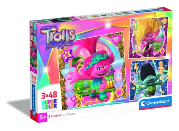 Puslespil Trolls, 3x48 brikker