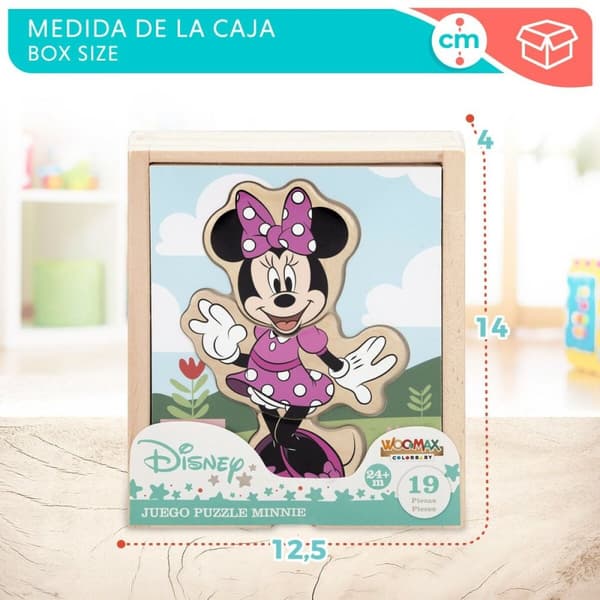Barnpussel i trä Disney + 2 år 19 Delar (12 antal)